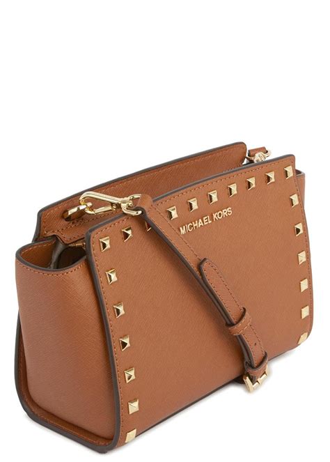 michael kors large selma satchel tan|selma leather satchel.